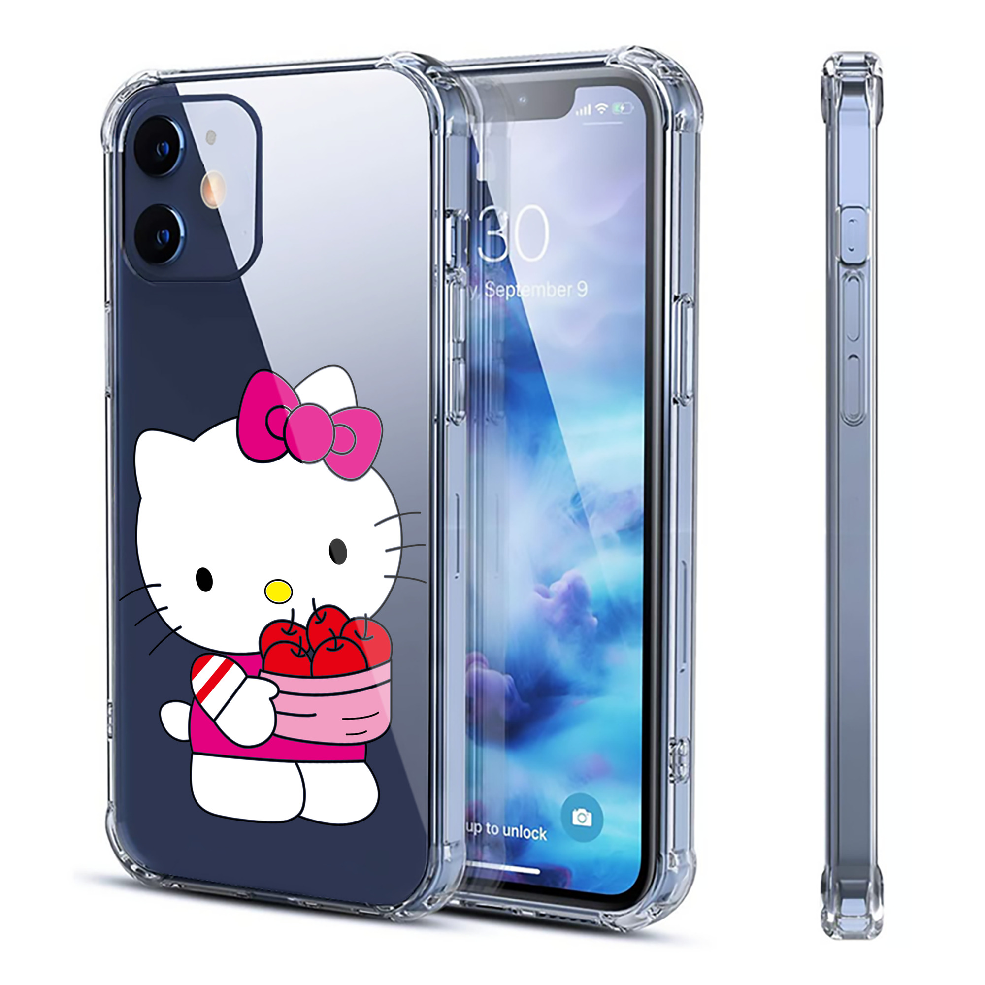 （画像用） Hello Kitty ハローキティ 【iPhone 12シリーズ対応】透明スマホケース（クリアソフトケース）